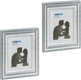 thumbnail of Relaxdays Bilderrahmen 2er Set, 15x20 cm, Hoch- & Querformat, Fotorahmen zum Aufhängen, Hinstellen, Passepartout, silber