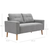 thumbnail of HOMCOM Divano 2 Posti Compatto Moderno, Schienale Trapuntato, Grigio