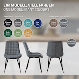 thumbnail of ML-Design Esszimmerstühle 6er Set Anthrazit – Kunstleder Sitzfläche, Rückenlehne, schwarze Metallbeine, Polsterstühle für Esszimmer & Büro
