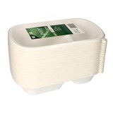 thumbnail of PAPSTAR 50 Schalen, Zuckerrohr "pure" 2-geteilt 750 ml 4,4 cm x 13,4 cm x 22,9 cm weiss