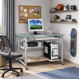 thumbnail of Mod. WHEEL Escritorio con ruedas Mesa para ordenador con tapa de cristal de Yelloo