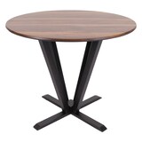 thumbnail of Bistrotafel HWC-M56, eettafel, massief hout HPL laminaat melamine Ø92cm, sheesham hout look, donker frame