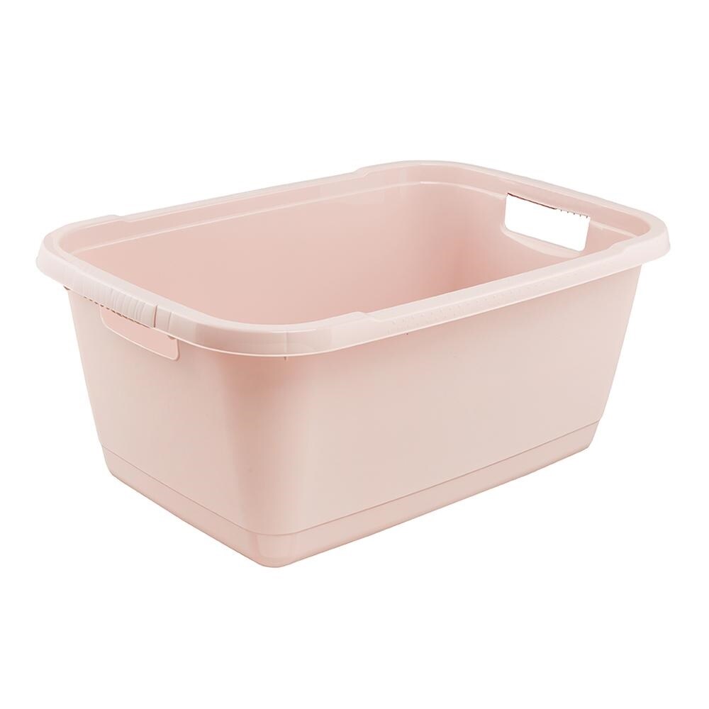 Keeeper - Wäschekorb 65 x 44 x 28 cm, rosa, nordisches Uni-Design
