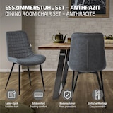 thumbnail of ML-Design Esszimmerstühle 6er Set Anthrazit – Kunstleder Sitzfläche, Rückenlehne, schwarze Metallbeine, Polsterstühle für Esszimmer & Büro