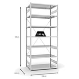 thumbnail of PROREGAL Fachbodenregal Stecksystem | Grundregal | HxBxT 300x130x80cm | 7 Ebenen | Fachlast 190 kg | Einseitig nutzbar | Lichtgrau