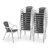 thumbnail of Bistrostuhl 20er-Set, Outdoor-Stapelstuhl mit Armlehnen, Polyrattan, in Dunkelgrau, stabiles Alugestell, Raburg Vita