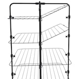 thumbnail of Stendibiancheria Da Pavimento Con Rotelle Stendino A Torre Verticale In Acciaio 4 Ripiani 2 Appendi Grucce Pieghevole 168.5x71x71 Cm Nero Opaco