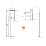 thumbnail of Aluminium Fenstergriff mit Druckknopf Kinderschutz Rasterolive Silber eloxiert F1