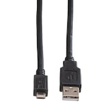 thumbnail of ROLINE USB 2.0 Kabel, USB A ST - Micro USB B ST, schwarz, 0,15 m