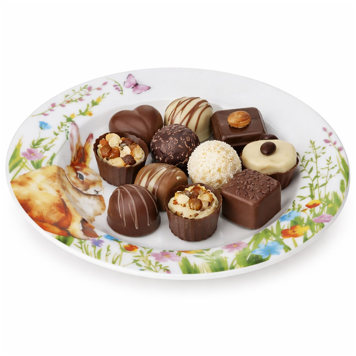 Osterfreude Keksteller Porzellan Servierplatte Hase Pralinen Muffins Cake-Pop