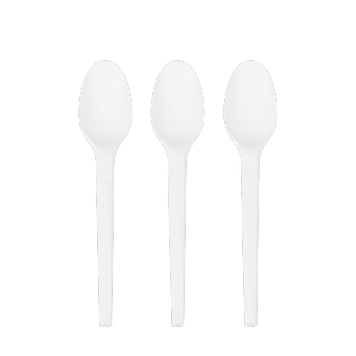 500x BIO Kaffeelöffel aus CPLA wiederverwendbar weiß 14cm