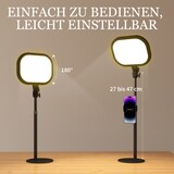 thumbnail of LED Schreibtischlampe 23x23x65 cm Schwarz mit Handyhalterung 5 Farbtemperaturen 10 Helligkeitsstufen USB Betrieb Memory Funktion Metall stabil