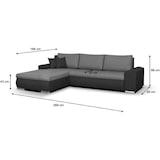 thumbnail of Canapé d'angle convertible et réversible 5 places INDIAN - Tissu gris clair et anthracite AUCUNE