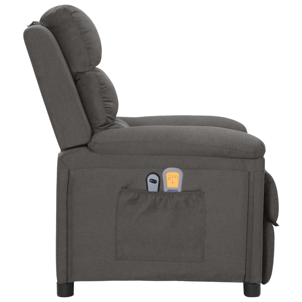 vidaXL Massagesessel Elektrisch Dunkelgrau Stoff