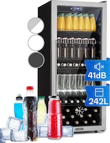 thumbnail of Beersafe 7XL Kühlschrank 242 Liter 5 Böden Panoramaglastür Edelstahl Silber
