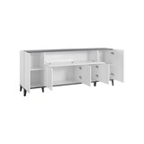 thumbnail of Dmora Credenza Vittorio, Madia da cucina a 6 ante, Buffet da soggiorno, 100% Made in Italy, cm 200x40h82, Bianco lucido e Ardesia