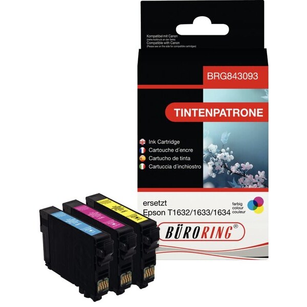 Tripack Tintenpatrone für Epson für WF2010,2510 ersetzt Epson #T16321040,T16334010, T16344010