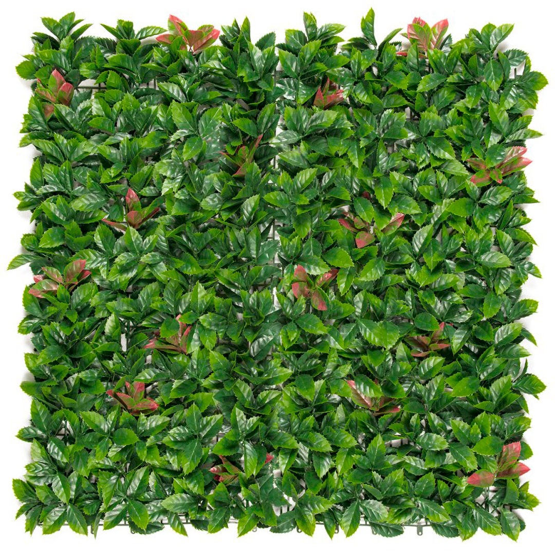 IMITAÇÃO DO JARDO SINTÉTICA Folha de baía vermelha Verde Red Lauro 1x1m Green