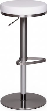 thumbnail of Barhocker WL1.294 Weiß Edelstahl höhenverstellbare Sitzhöhe 57 - 82 cm, Barstuhl Modern 360° Drehbar, Tresenhocker mit Standfuß, Design Bistrohocker
