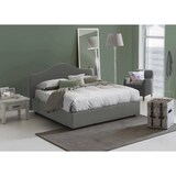 thumbnail of Dmora Letto matrimoniale Mirta, Letto contenitore con rivestimento in tessuto, 100% Made in Italy, con materasso Cm 160x200 incluso, Grigio