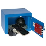 thumbnail of HMF 49216-05 Tresor mit Schlüssel, Möbeltresor klein, 23 x 17 x 17 cm, Blau