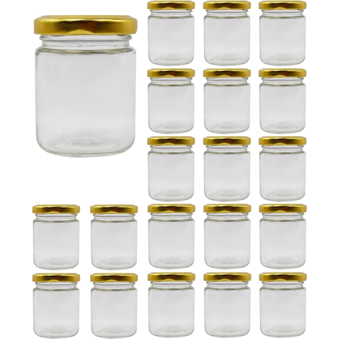 20 Leeren Glas-Marmeladengläsern 100ml - Glasgläser, Kleine Töpfe, Einmachgläser für Konserven, Glas-Honigtopf, Joghurtglas - Hochzeit
