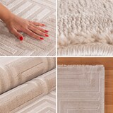 thumbnail of Carpetsale24, Kurzflor Teppich Wohnzimmer 240 x 340 cm, Beige Einfarbig Skandi-Boho Deko, 3D-Effekt, Extra Weich für Flur, Schlafzimmer und Küche