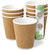 thumbnail of DeinPack 200 Riffelbecher 400 ml doppelwandig  to Go Pappbecher aus braunem Kraftkarton _ Kaffeebecher