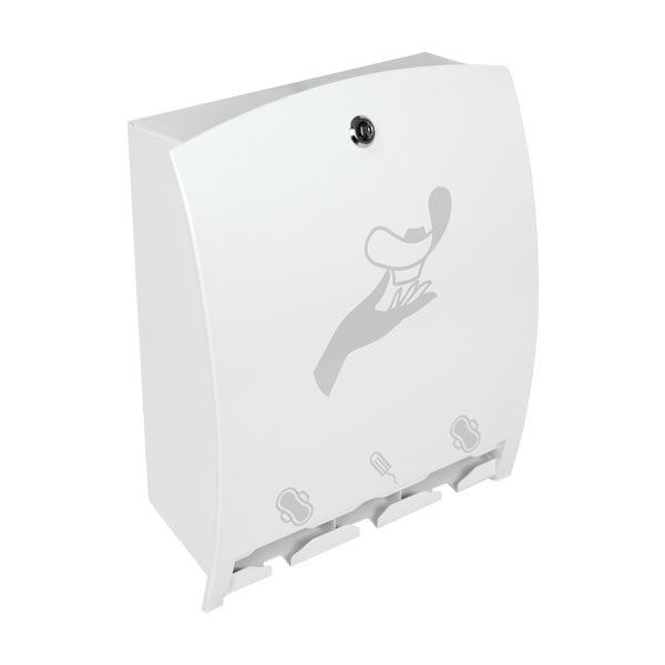 Medial International dispenser  porta assorbenti in acciaio zincato 375x138x432 mm di colore bianco