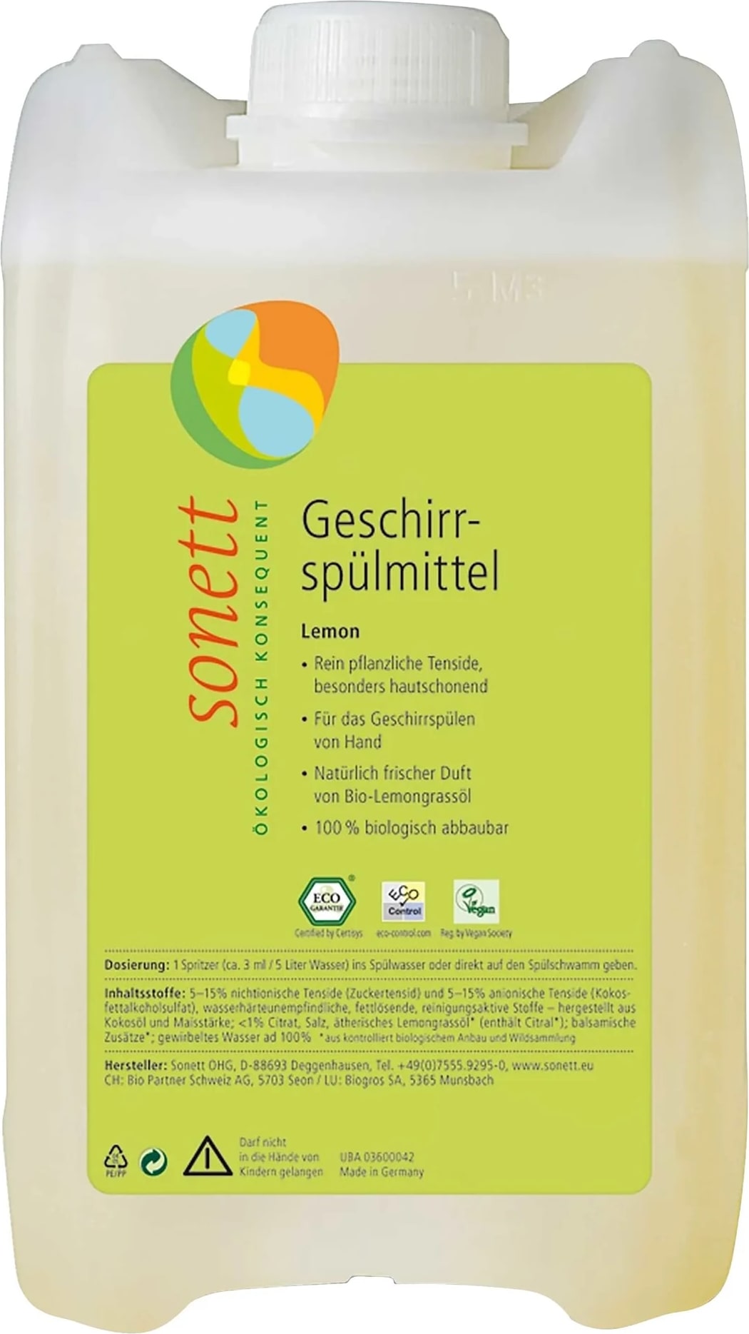 SONETT Geschirrspülmittel LEMON 5 Liter