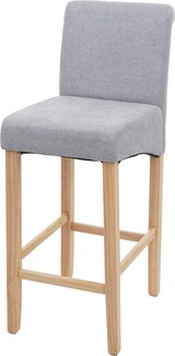 thumbnail of Décoshop26 - Barhocker/Tresenstuhl x1 mit Fußstütze klassisches Design in hellgrauem Stoff helle Beine 04_0005267