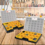 thumbnail of Organizador de plástico L372 x P314 x H70 mm con 2 cajas grandes extraíbles en el interior + 8 medianas + 10 pequeñas, tapa transparente