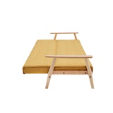 thumbnail of SalesFever Schlafsofa mit Armlehnen | 3 Funktionen | Bezug Strukturstoff | Gestell Massivholz Eukalyptus | B 190 x T 85 x H 81 cm | senfgelb