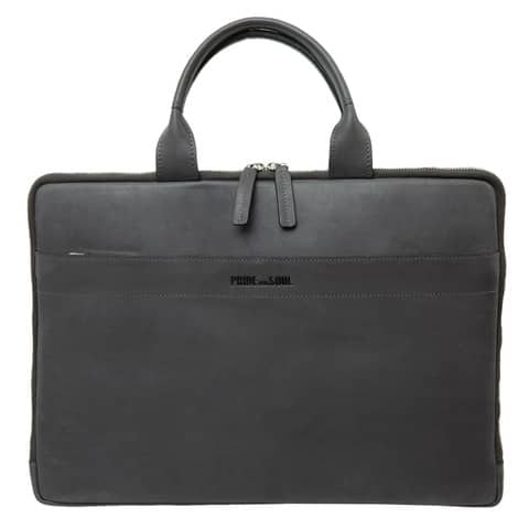 Laptoptasche Leder Rate 15 ", dunkelgrau