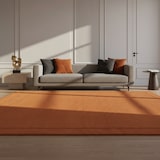 thumbnail of Wollteppich handgewebt strukturiert | 200x290cm, Florhöhe 0,9cm, Gesamthöhe 1,9cm | Terrakotta | raumgestaltend | Wohnzimmer | STOW | Kadima Design