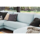 thumbnail of KAWOLA Sofa CARA Wohnlandschaft U-Form Cord hellblau Longchair rechts