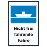 thumbnail of Nicht frei fahrende Fähre Symbol und Text Aufkleber A4 (210x297mm)