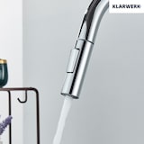 thumbnail of JANA | Torneira de cozinha extensível de aço inox premium cromado brilhante | Torneira gastro alta pressão 360° giratória 2 conexões