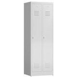 thumbnail of Spind Stahl Kleiderschrank Garderobenschrank 2 Abteile 1800 x 600 x 500 mm lichtgrau X-510120