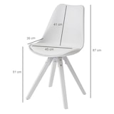 thumbnail of 2er Set Retro Esszimmerstuhl Weiße Beine Polsterstuhl Küchenstuhl Kunstleder