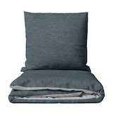 thumbnail of Bettwäsche Set Baumwolle Jersey 135x200 cm Anthrazit Hellgrau Melange mit Reißverschluss, 4 teilig