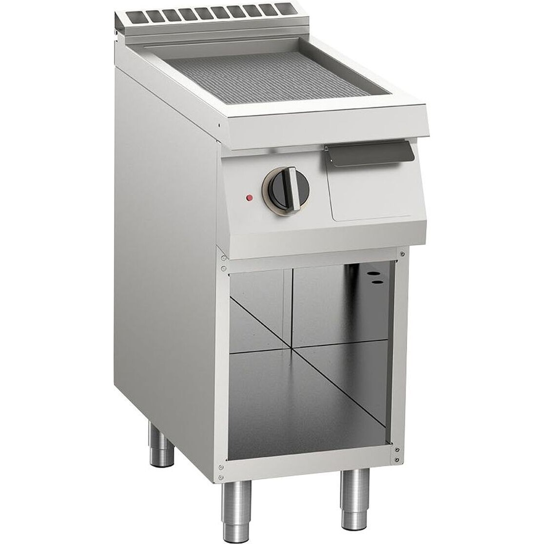 KBS Elektro Grillplatte gerillt Edelstahl 5,4kW 1 Heizzone offener Unterbau