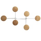 thumbnail of Patère murale Six, 6 têtes, en acier et bois, coloris blanc/bois