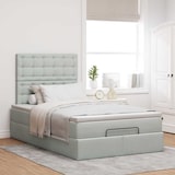 thumbnail of vidaXL Ottoman-Bett mit Matratzen & LEDs Hellgrau 120x200 cm Samt