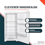 thumbnail of homeX CB1991E Einbaukühlschrank ohne Gefrierfach, 122cm Nische - 199 Liter, Schlepptürtechnik, LED-Beleuchtung, 39 dB