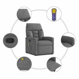 thumbnail of vidaXL Massagesessel Dunkelgrau Mikrofasergewebe