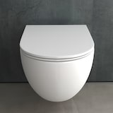 thumbnail of Alpenberger Toilette Spülrandlos Hänge-WC | Keramik Wand-WC mit Nanobeschichtung | Soft-Close WC Sitz | Rimless Tiefspül Klo Bad Gäste-WC Made In EU