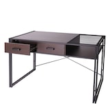 thumbnail of Décoshop26 - Bureau d'ordinateur avec tiroirs et compartiment de rangement design industriel 76x120x70cm brun foncé 04_0001449