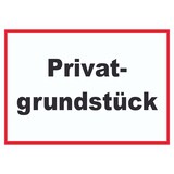 thumbnail of Privatgrundstück Schild schwarz-weiß-rot A2 Rückseite selbstklebend