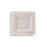 thumbnail of 500 quadratische Teller aus Zuckerrohr in weiß 16 x 16 cm | umweltfreundlich